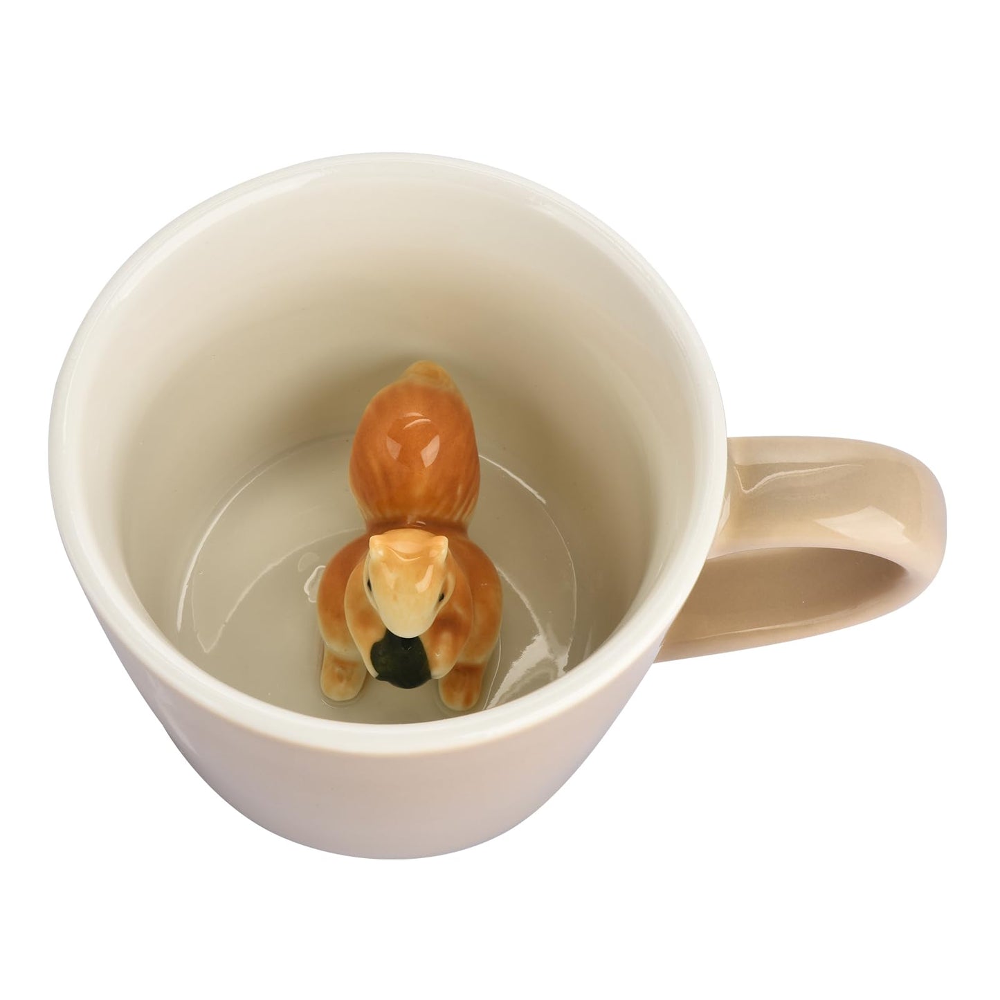 Novelty Funny Hand Painted Coffee Mug - Giraffe 3D Handle Handmade Large 15 oz Porcelain Tea Cup Unique Ideal Gifts