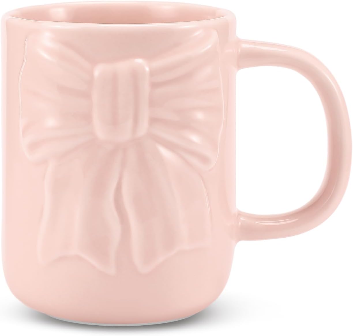 Bow Coffee Mug Coquette Ceramic Bow Mug 13 oz Charming Pink Coquette Cups with Handle Porcelain Coffee Cups for Women Birthday Decor Valentine Christmas Thanksgiving Day Gifts