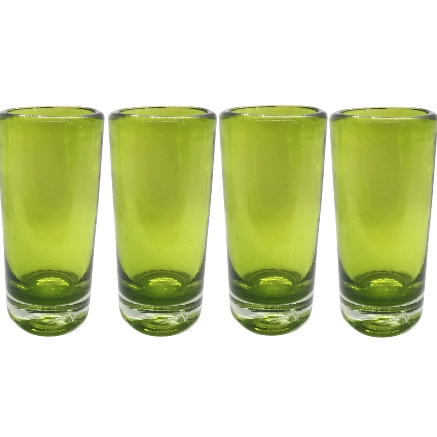 Specialty Mexican Tequila Glasses, Hand-Blown with Unique Color & Texture Set of 4 pieces - Confetti (Golden Glow)