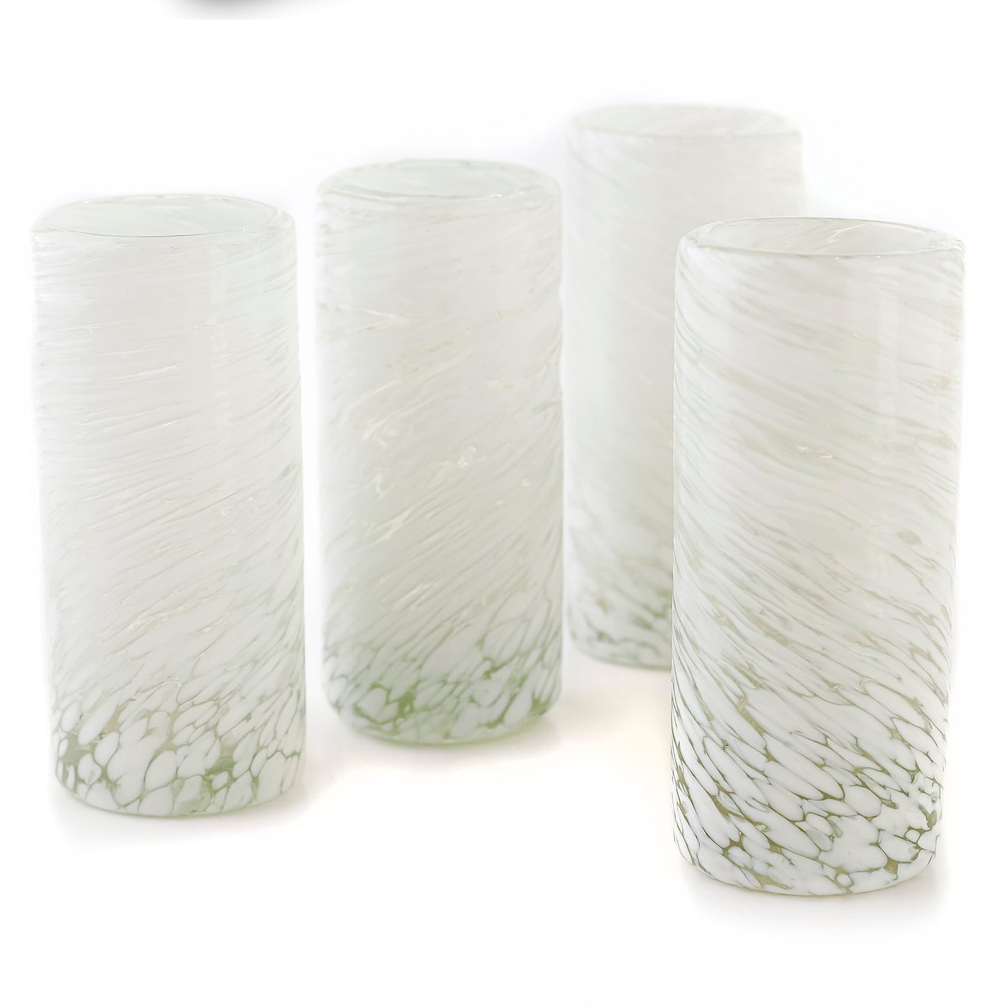 Specialty Mexican Tequila Glasses, Hand-Blown with Unique Color & Texture Set of 4 pieces - Confetti (Golden Glow)