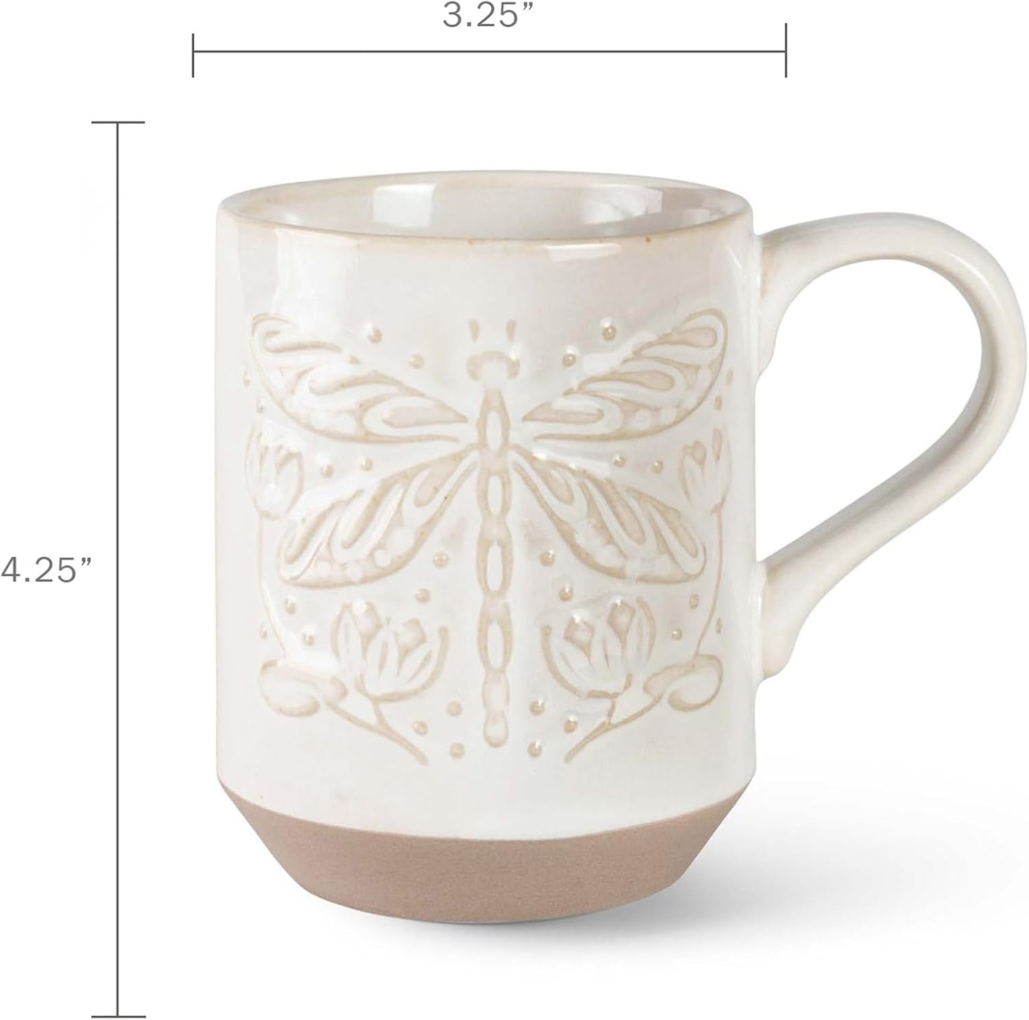 Fringe Studio New York Stoneware Mug, DRAGONFLY 3.25" DIA. X 4.25" H, 12 FL.OZ, Juliana Tipton Collection (429080)