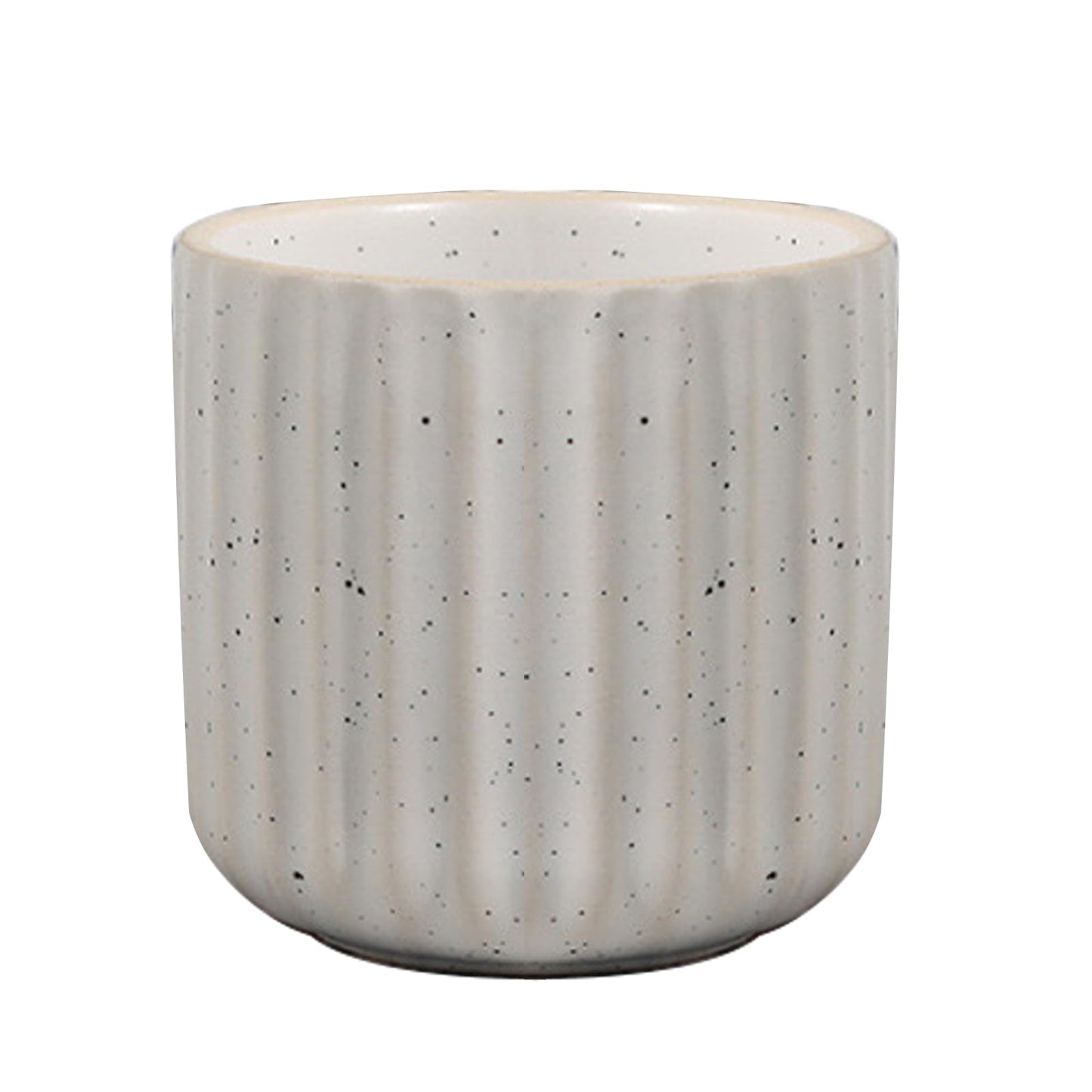 Vinitage Ceramic Mug, Japanese Tea Cup 6oz Striped Cup No Handle Drinking Cup for Latte Milk Water Beverage Juice Microwave and Dishwasher Safe, Kiln Transformation Cup (Brown)