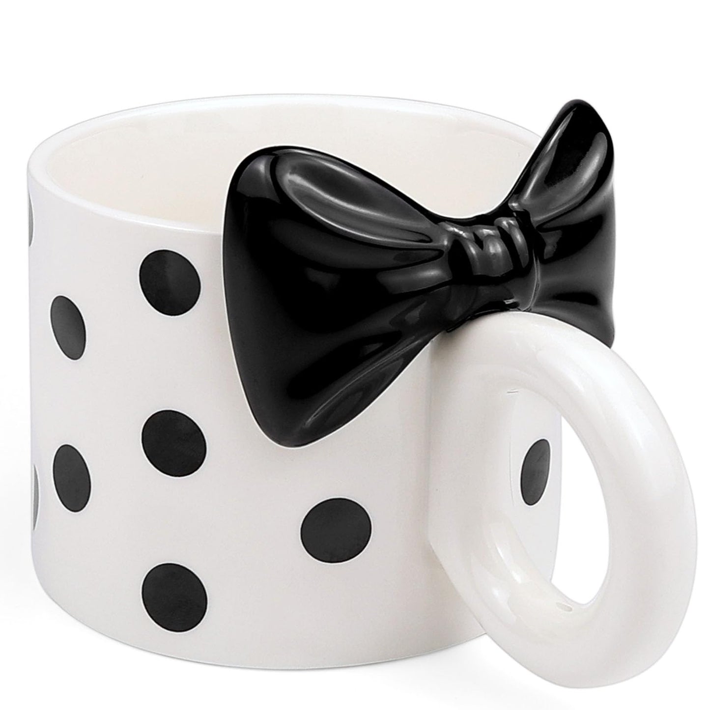 12 OZ Bow Coffee Mug Pink Ceramic Cute Mug Coffee Cup Coquette Porcelain Coffee Tea Cup for Women Girl