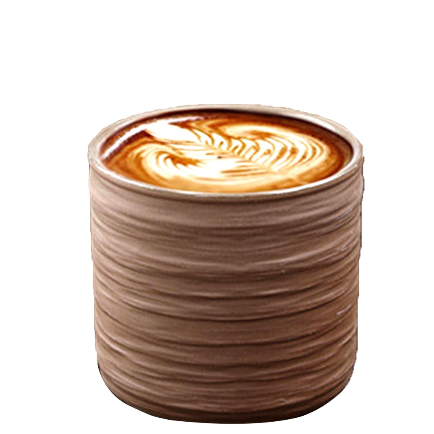 Vinitage Ceramic Mug, Japanese Tea Cup 6oz Striped Cup No Handle Drinking Cup for Latte Milk Water Beverage Juice Microwave and Dishwasher Safe, Kiln Transformation Cup (Brown)