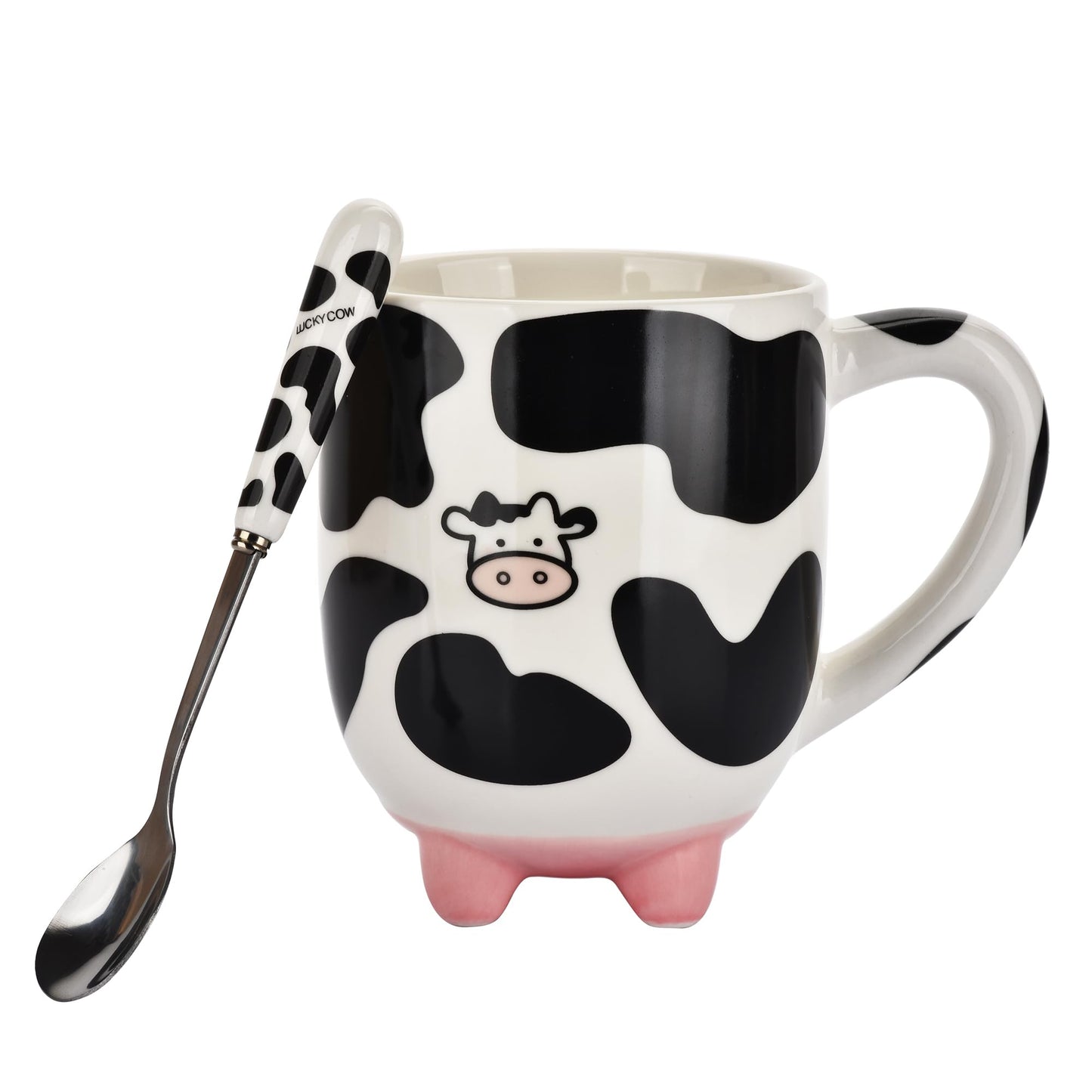 Novelty Funny Hand Painted Coffee Mug - Giraffe 3D Handle Handmade Large 15 oz Porcelain Tea Cup Unique Ideal Gifts
