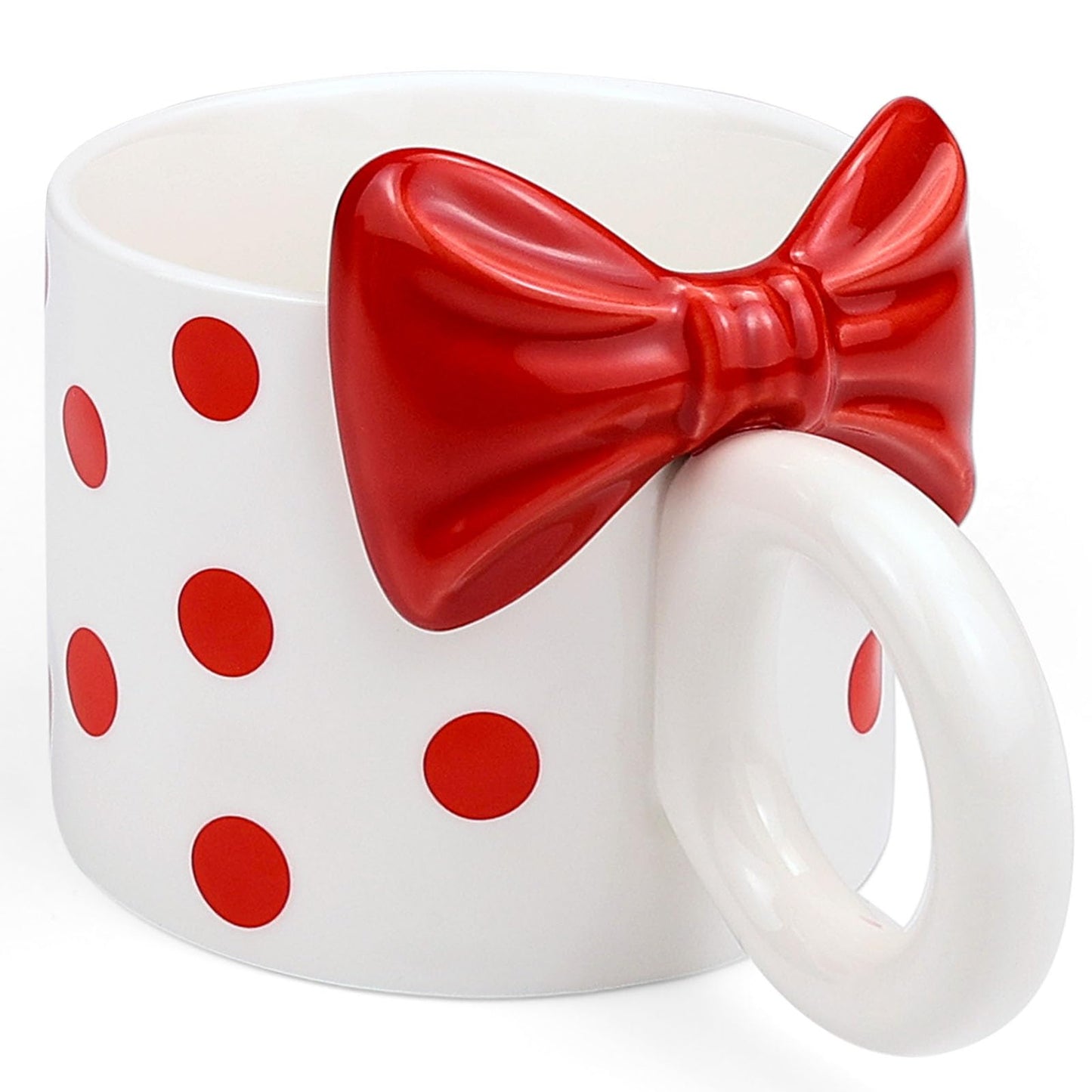 12 OZ Bow Coffee Mug Pink Ceramic Cute Mug Coffee Cup Coquette Porcelain Coffee Tea Cup for Women Girl