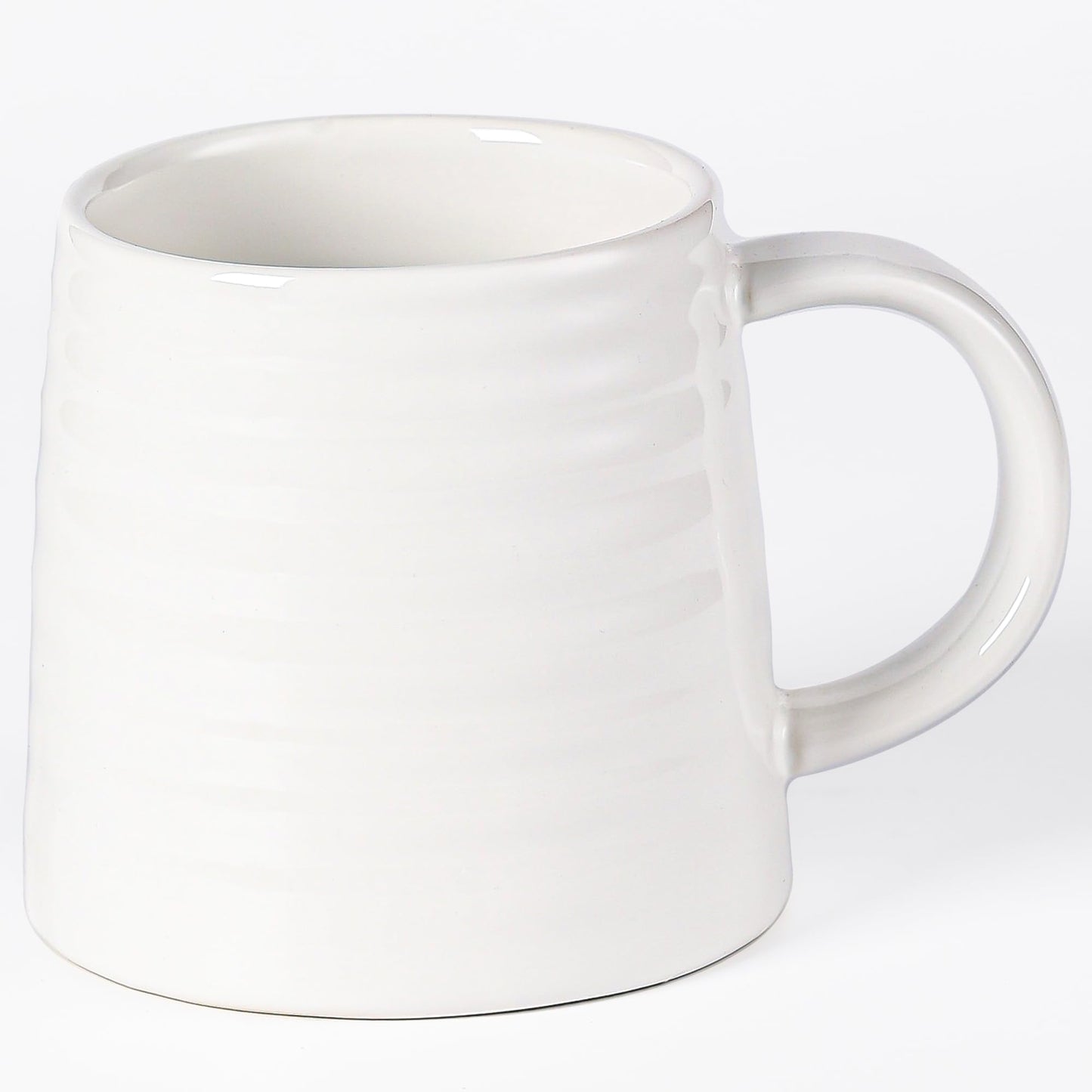 Large Ceramic Coffee Mug, Handmade Pottery Mugs, Tea Cups with Big Handle for Office and Home, 15.5 oz, Dishwasher and Microwave Safe (Spring Green)