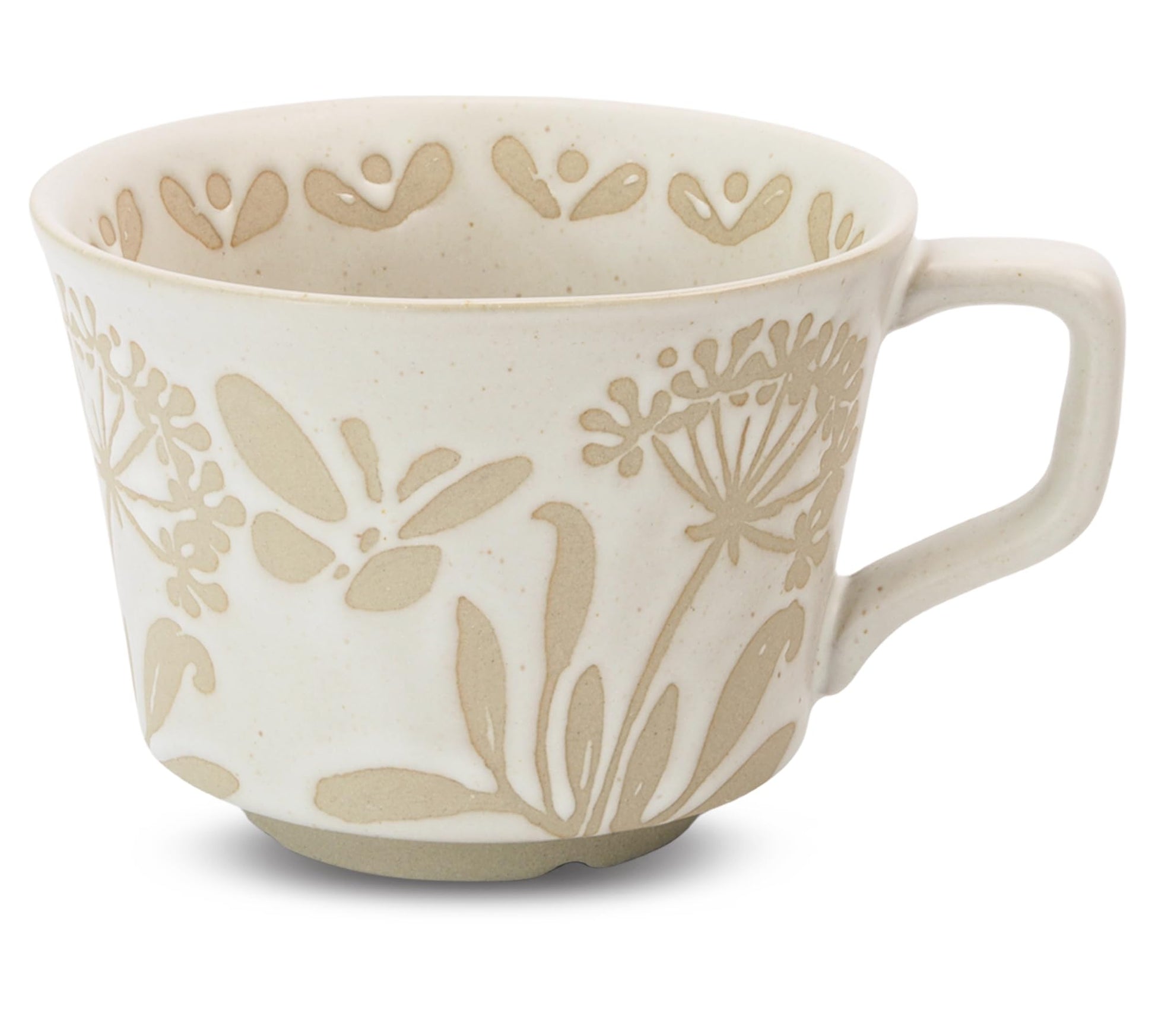 Ceramic Coffee Mug, 12 oz Novelty Unique Teacup with Handle, Stoneware Cup for Tea Mocha Latte Cappuccino Espresso (Leaf)