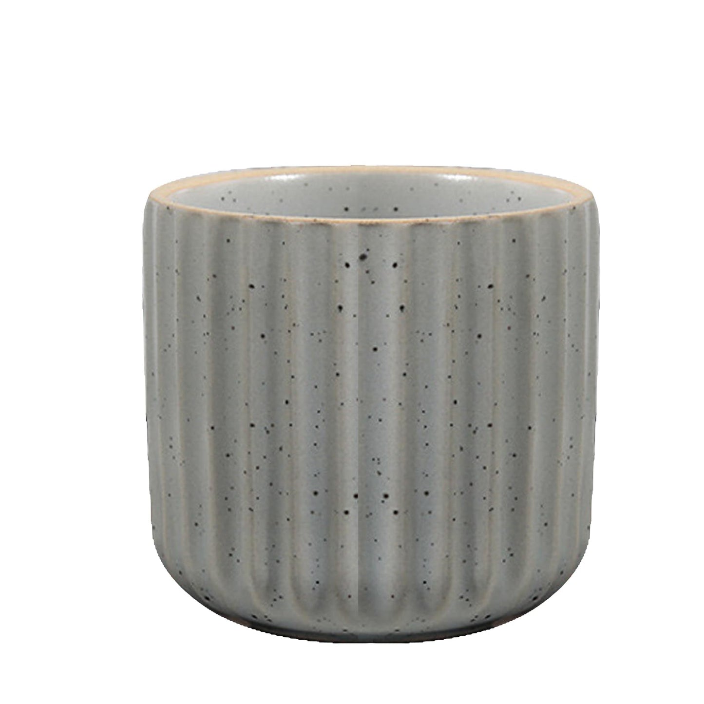 Vinitage Ceramic Mug, Japanese Tea Cup 6oz Striped Cup No Handle Drinking Cup for Latte Milk Water Beverage Juice Microwave and Dishwasher Safe, Kiln Transformation Cup (Brown)