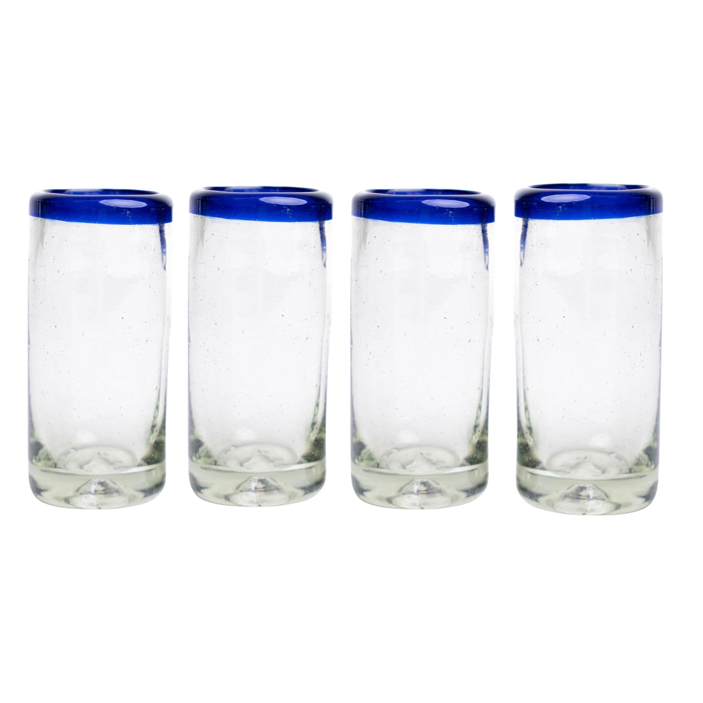 Specialty Mexican Tequila Glasses, Hand-Blown with Unique Color & Texture Set of 4 pieces - Confetti (Golden Glow)