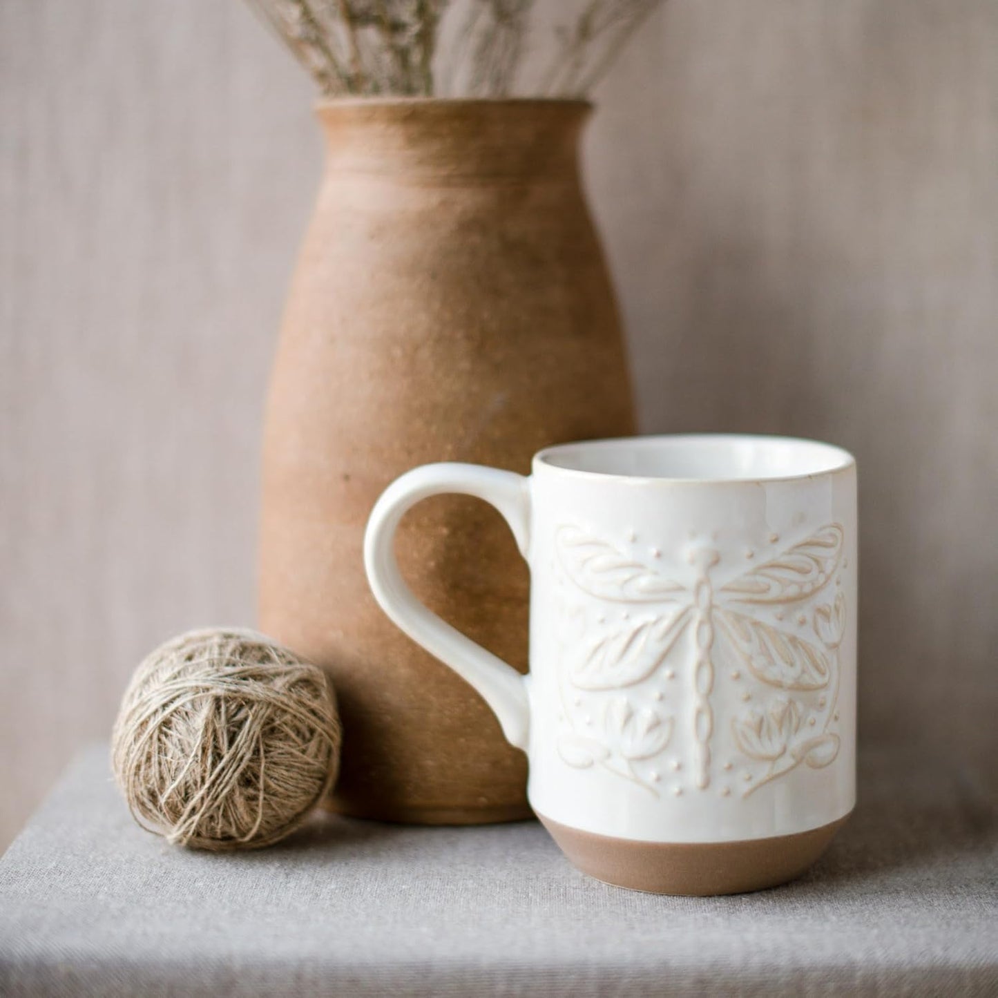 Fringe Studio New York Stoneware Mug, DRAGONFLY 3.25" DIA. X 4.25" H, 12 FL.OZ, Juliana Tipton Collection (429080)