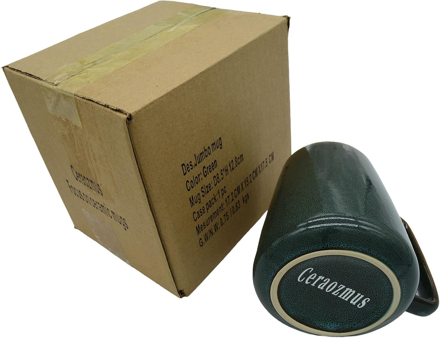 Large Ceramics Coffee Mugs,24 oz,Large Handle Design,Extra Large Tea and Coffee Cup for Office and Home,Microwave and Dishwasher Safe(Color:24 oz green)