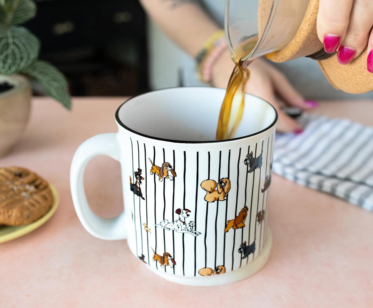 Disney Dogs Ceramic Camper Mug | BPA-Free Travel Coffee Cup For Espresso, Caffeine, Cocoa, Tea | Campfire Mug For Outdoors | Cute Home & Kitchen Essentials | Holds 20 Ounces