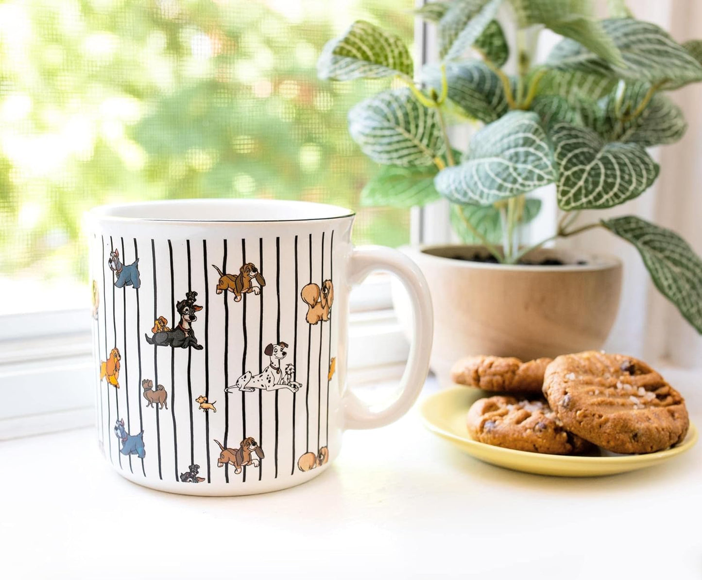 Disney Dogs Ceramic Camper Mug | BPA-Free Travel Coffee Cup For Espresso, Caffeine, Cocoa, Tea | Campfire Mug For Outdoors | Cute Home & Kitchen Essentials | Holds 20 Ounces