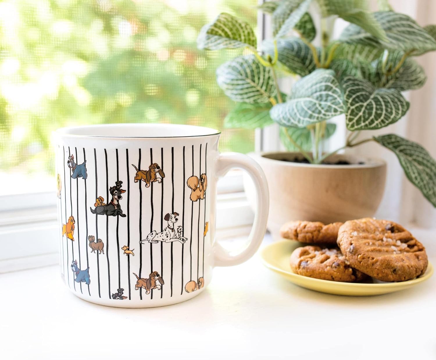 Disney Dogs Ceramic Camper Mug | BPA-Free Travel Coffee Cup For Espresso, Caffeine, Cocoa, Tea | Campfire Mug For Outdoors | Cute Home & Kitchen Essentials | Holds 20 Ounces