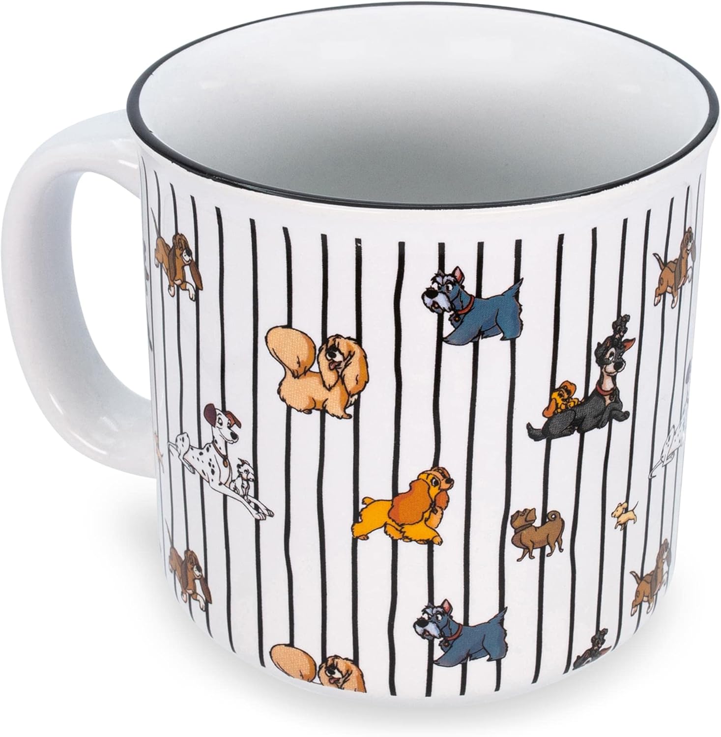Disney Dogs Ceramic Camper Mug | BPA-Free Travel Coffee Cup For Espresso, Caffeine, Cocoa, Tea | Campfire Mug For Outdoors | Cute Home & Kitchen Essentials | Holds 20 Ounces