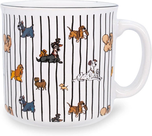 Disney Dogs Ceramic Camper Mug | BPA-Free Travel Coffee Cup For Espresso, Caffeine, Cocoa, Tea | Campfire Mug For Outdoors | Cute Home & Kitchen Essentials | Holds 20 Ounces