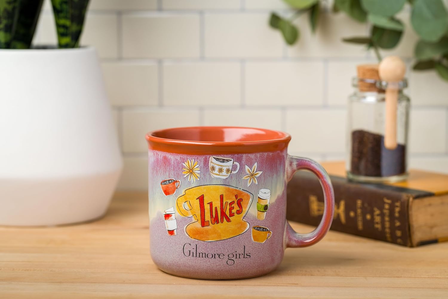 Silver Buffalo Gilmore Girls High Gloss Ceramic Camper Mug Featuring Luke's Diner Logo, 20 Ounces