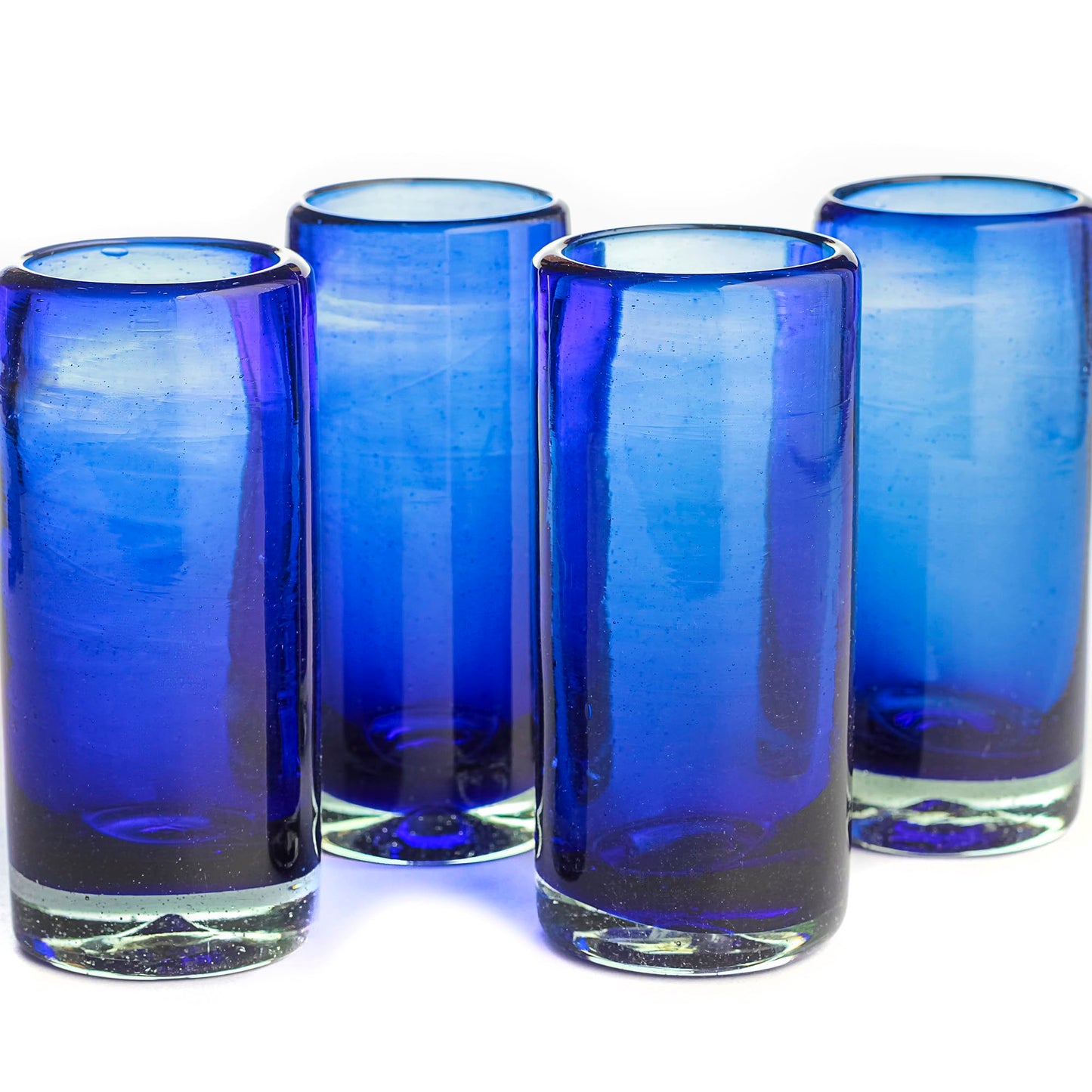 Specialty Mexican Tequila Glasses, Hand-Blown with Unique Color & Texture Set of 4 pieces - Confetti (Golden Glow)