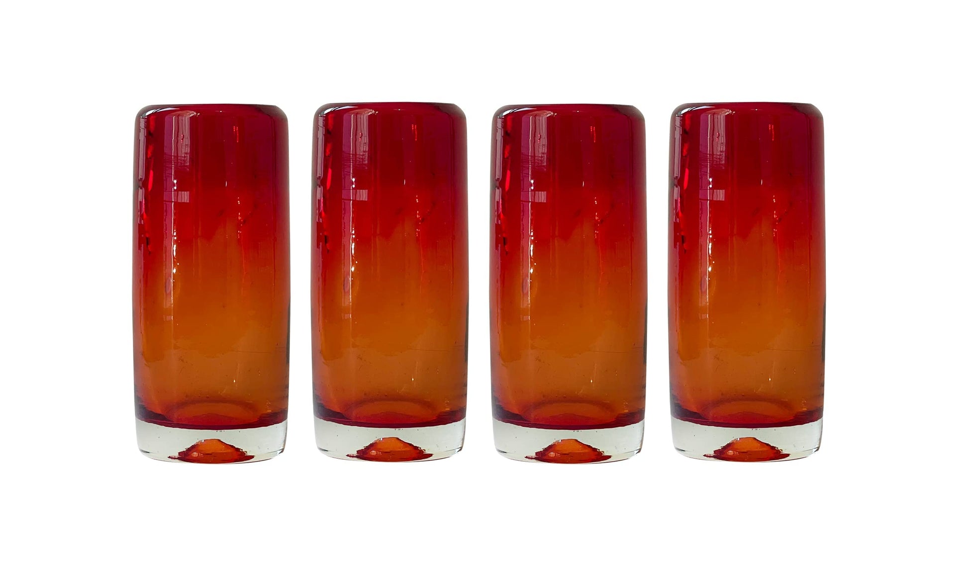 Specialty Mexican Tequila Glasses, Hand-Blown with Unique Color & Texture Set of 4 pieces - Confetti (Golden Glow)