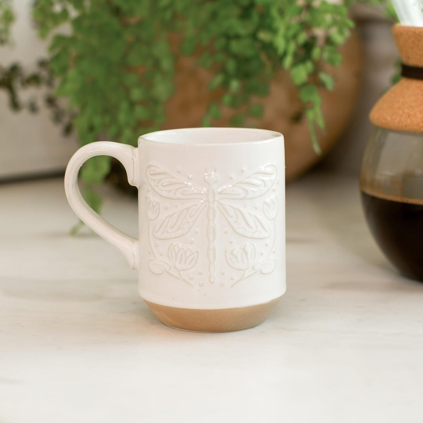 Fringe Studio New York Stoneware Mug, DRAGONFLY 3.25" DIA. X 4.25" H, 12 FL.OZ, Juliana Tipton Collection (429080)
