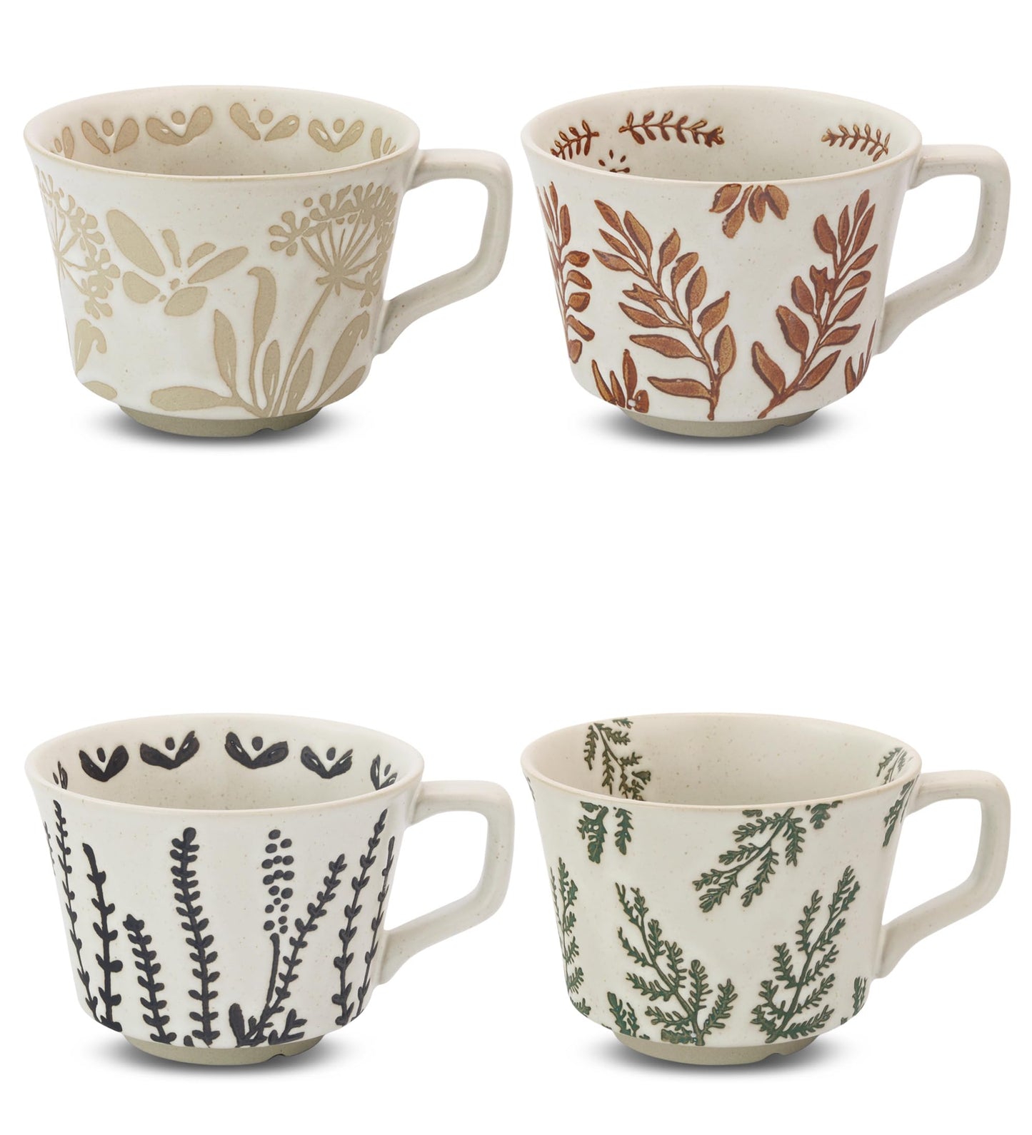 Ceramic Coffee Mug, 12 oz Novelty Unique Teacup with Handle, Stoneware Cup for Tea Mocha Latte Cappuccino Espresso (Leaf)