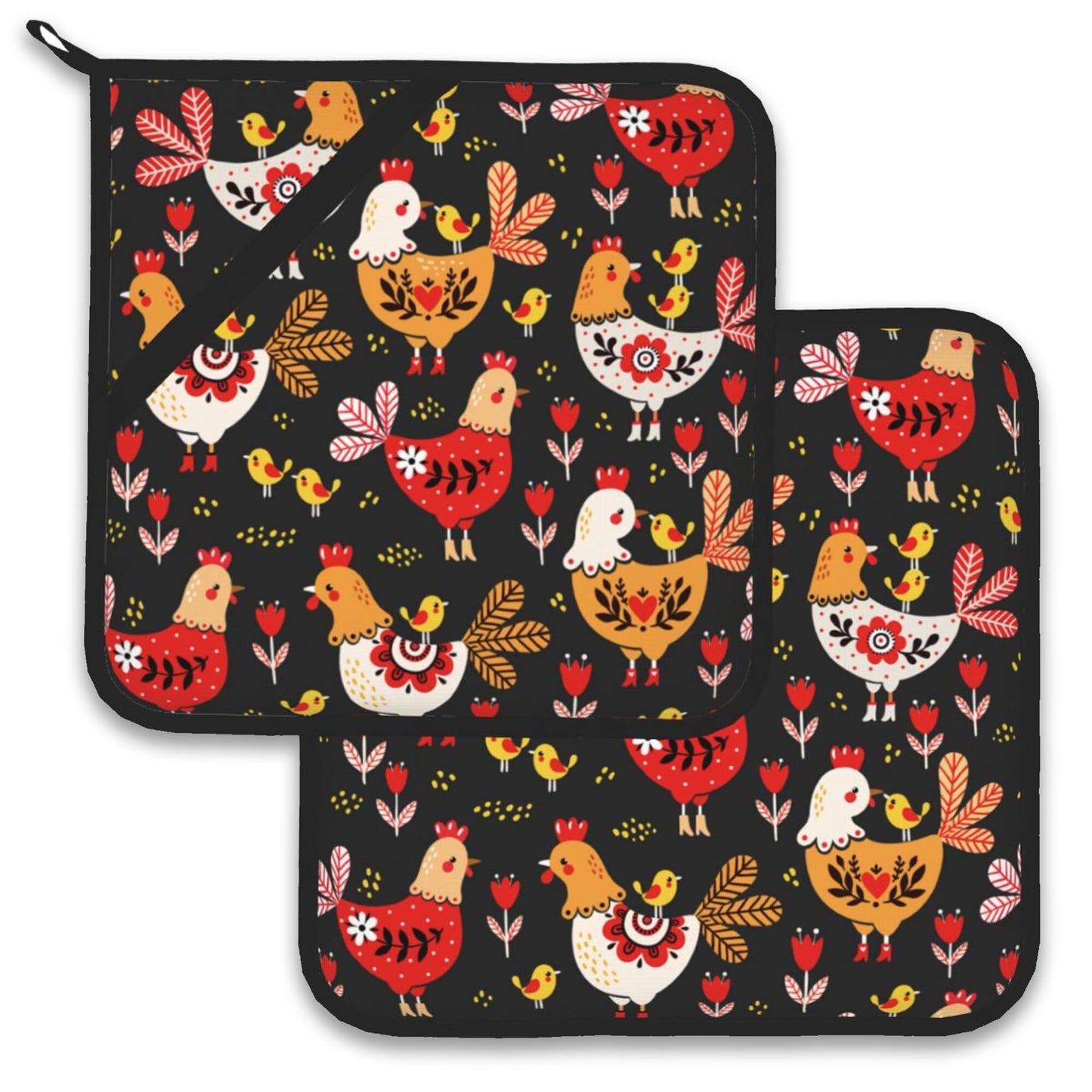 Cherry Berries Pot Holder Set of 2,Heat Resistant Potholders Oven Hot Pads for Kitchen Cooking Baking BBQ