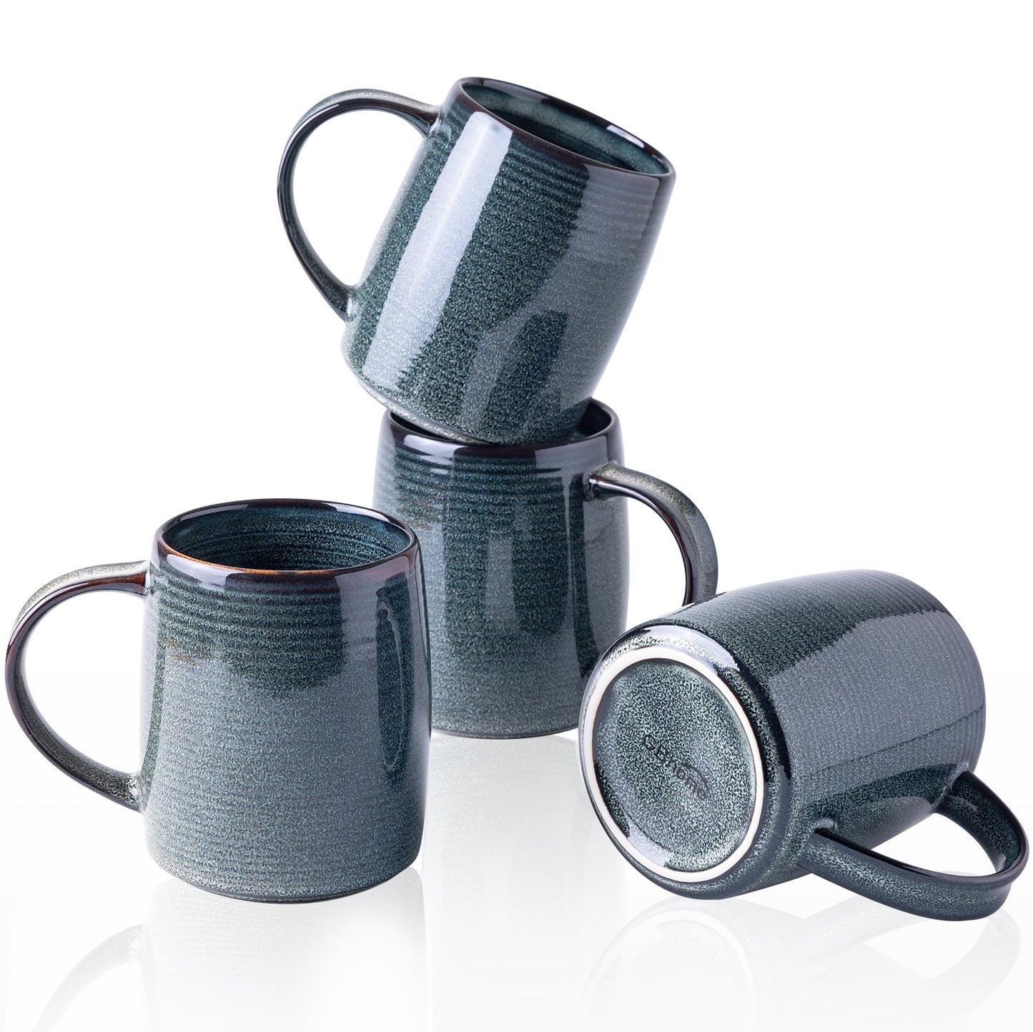 GBHOME Large Coffee Mugs Set of 4, 18oz Handmade Ceramic Coffee Mugs Set with Gradient color for Latte/Tea/Beer/Hot Cocoa, Dishwasher & Microwave Safe, Multi-Color