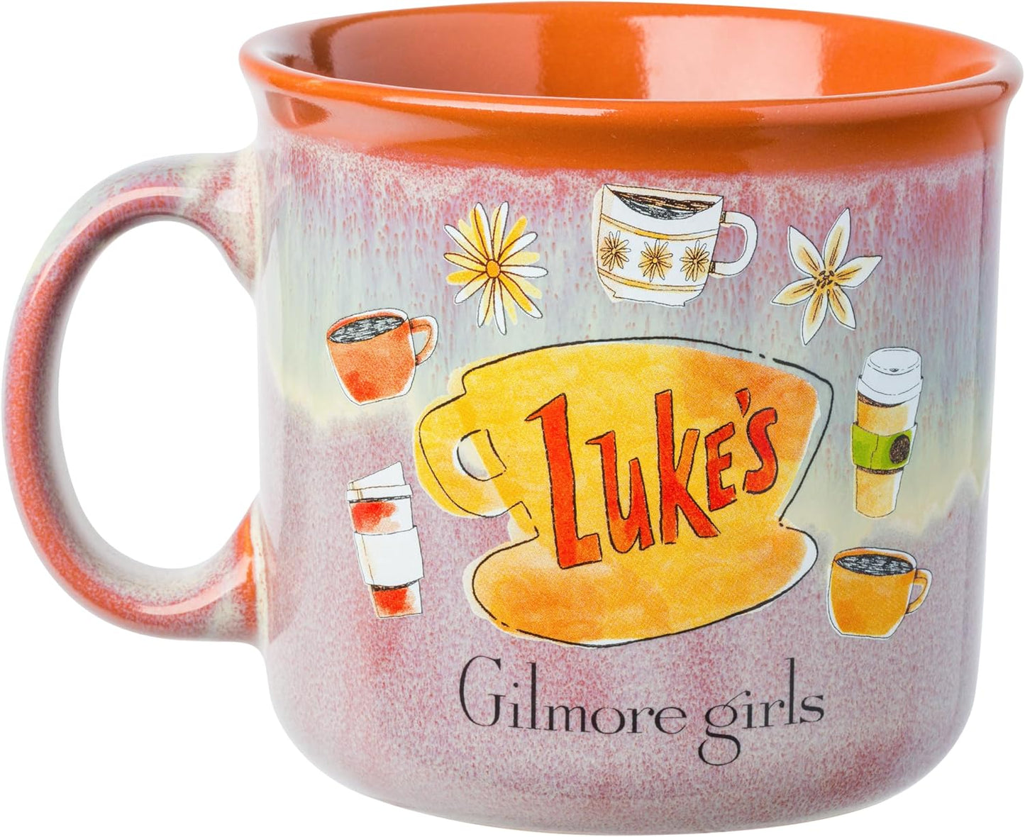 Silver Buffalo Gilmore Girls High Gloss Ceramic Camper Mug Featuring Luke's Diner Logo, 20 Ounces