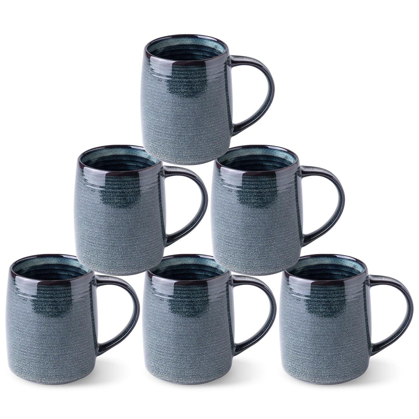 GBHOME Large Coffee Mugs Set of 4, 18oz Handmade Ceramic Coffee Mugs Set with Gradient color for Latte/Tea/Beer/Hot Cocoa, Dishwasher & Microwave Safe, Multi-Color