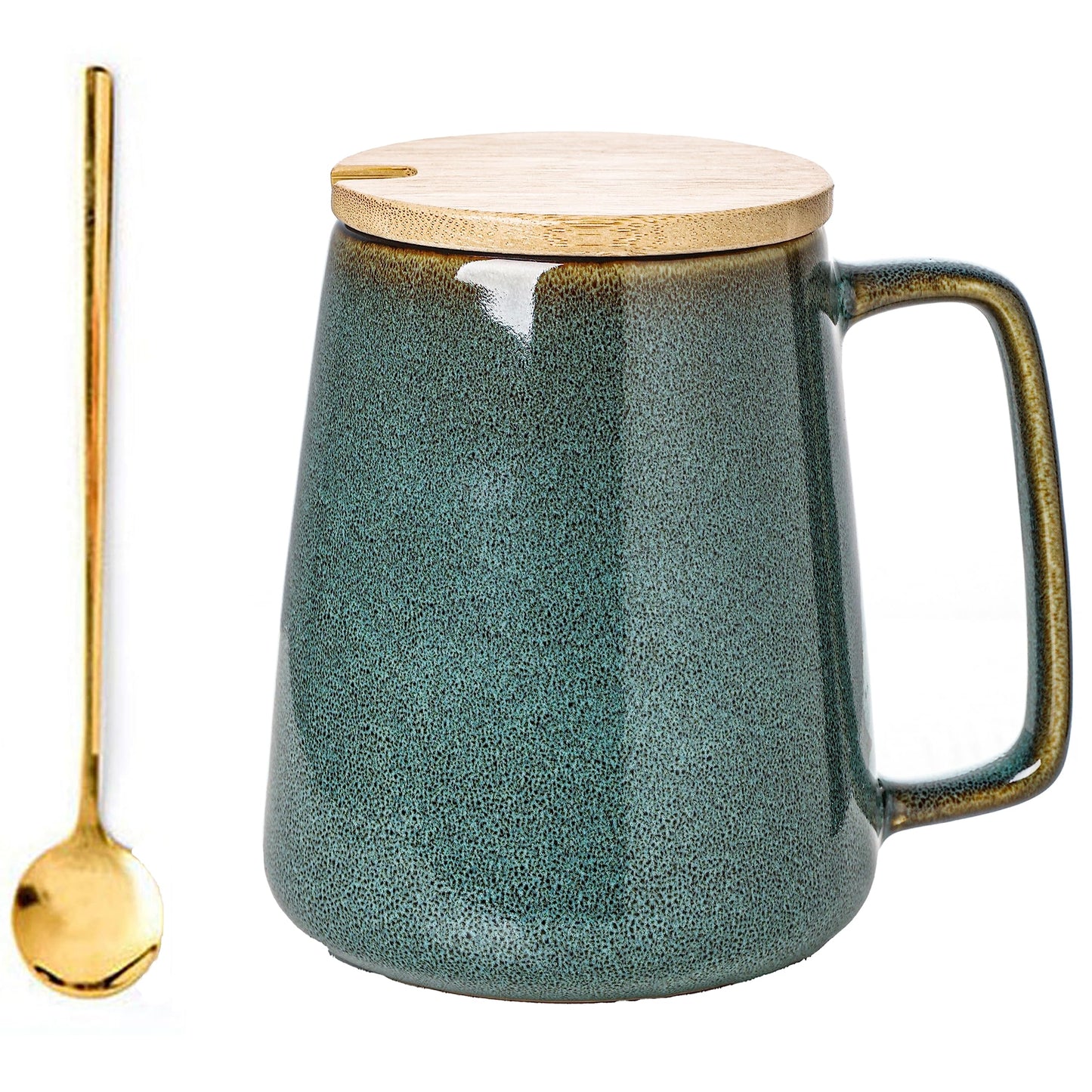 Large Ceramics Coffee Mugs,24 oz,Large Handle Design,Extra Large Tea and Coffee Cup for Office and Home,Microwave and Dishwasher Safe(Color:24 oz green)