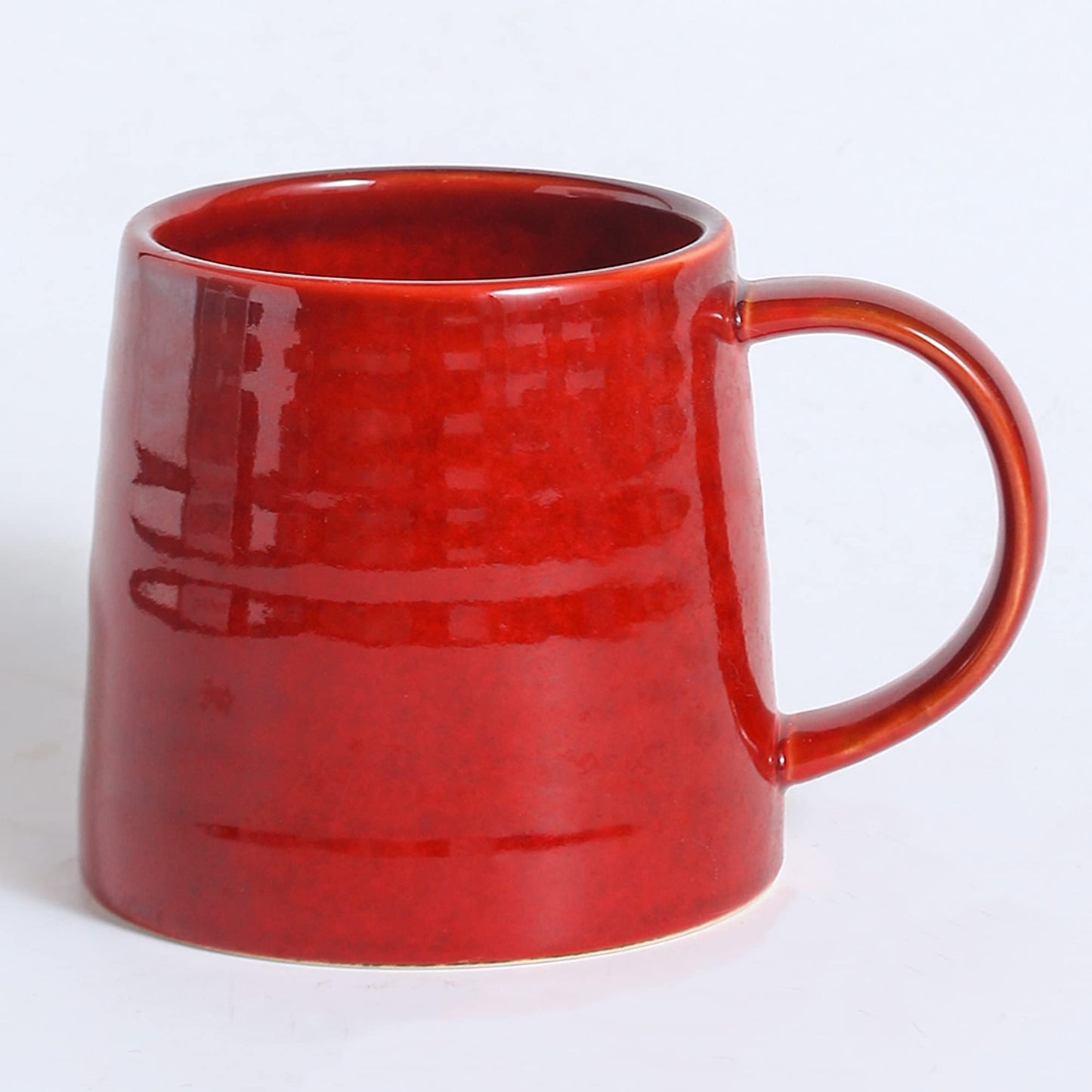 Large Ceramic Coffee Mug, Handmade Pottery Mugs, Tea Cups with Big Handle for Office and Home, 15.5 oz, Dishwasher and Microwave Safe (Spring Green)